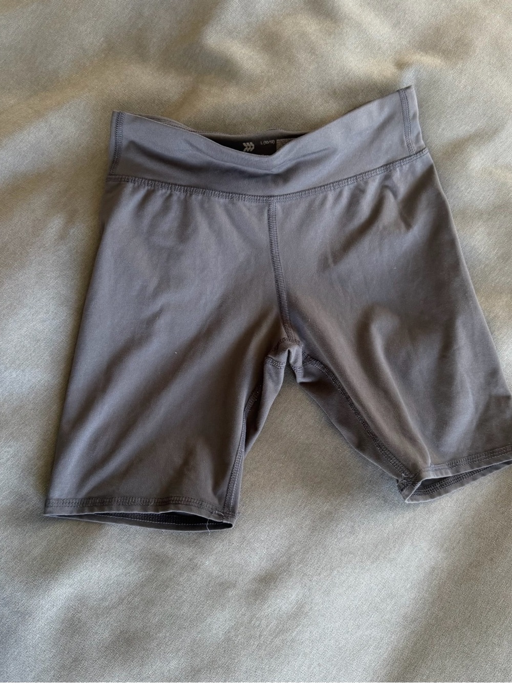 High-Rise Gray Girls Bike Shorts